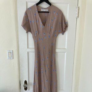 Plunge neck floral dress by Christy Dawn